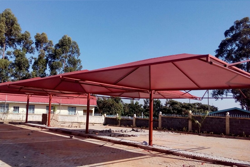 Bricked Cantilever Car Parking Shade